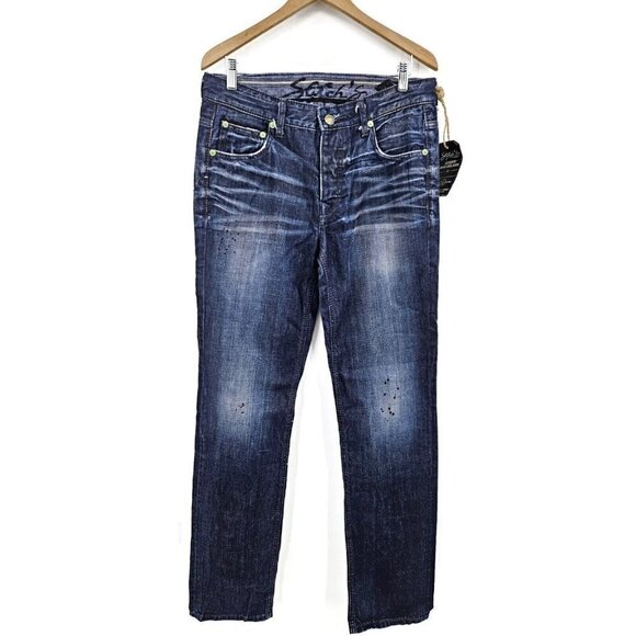 New Stitch's Black Label Dakota Denim Jeans Mens 32 x 34 Blue Pants Button Fly - Picture 2 of 8